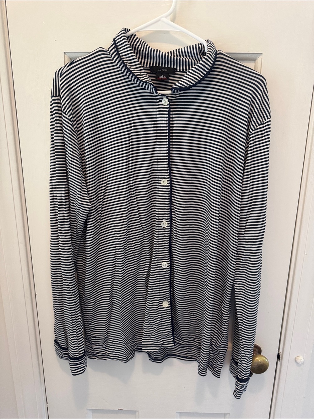 J. Crew Navy and White Striped Pajama Set